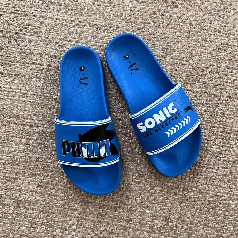 Sonic the Hedgehog Leadcat Kids Puma Slides Junior, Size 5